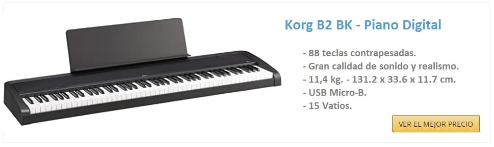 piano digital Korg B2 BK caja